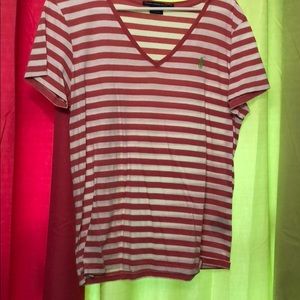 Pink and white striped shirt